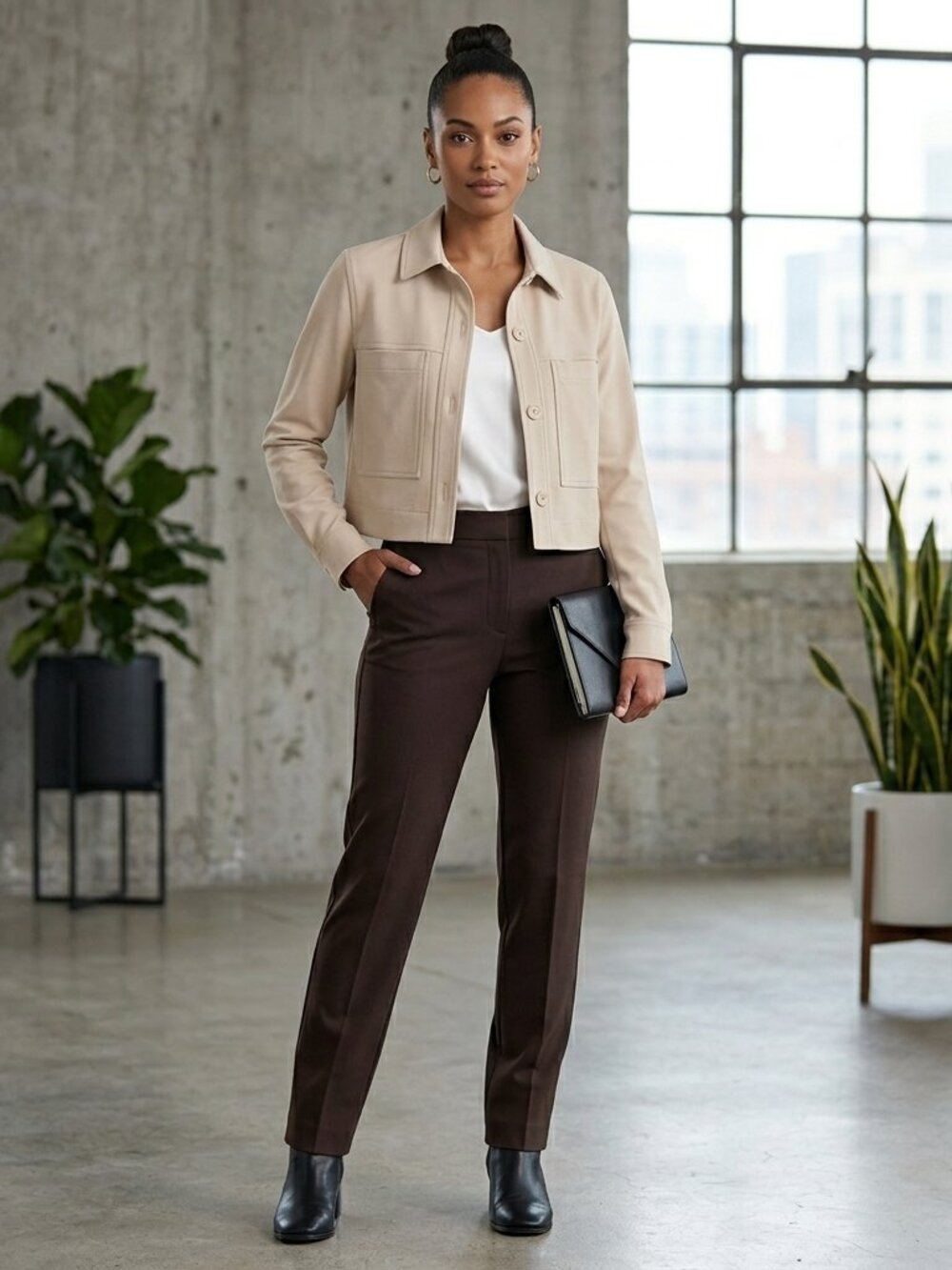 Like New ✨ Modern Ambition Cropped Utility Blazer -Beige - Women's US XS-S
